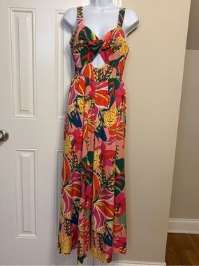 SHEIN Colorful Tropical Jumpsuit S